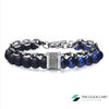 TCC™ Natural Blue Tiger Eye & Lava Stone Stainless Steel Bracelet